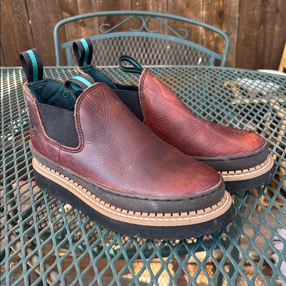 Georgia Boot Giant Romeo Mens Oil Resistant Brown Leather Work Shoes 5.5W